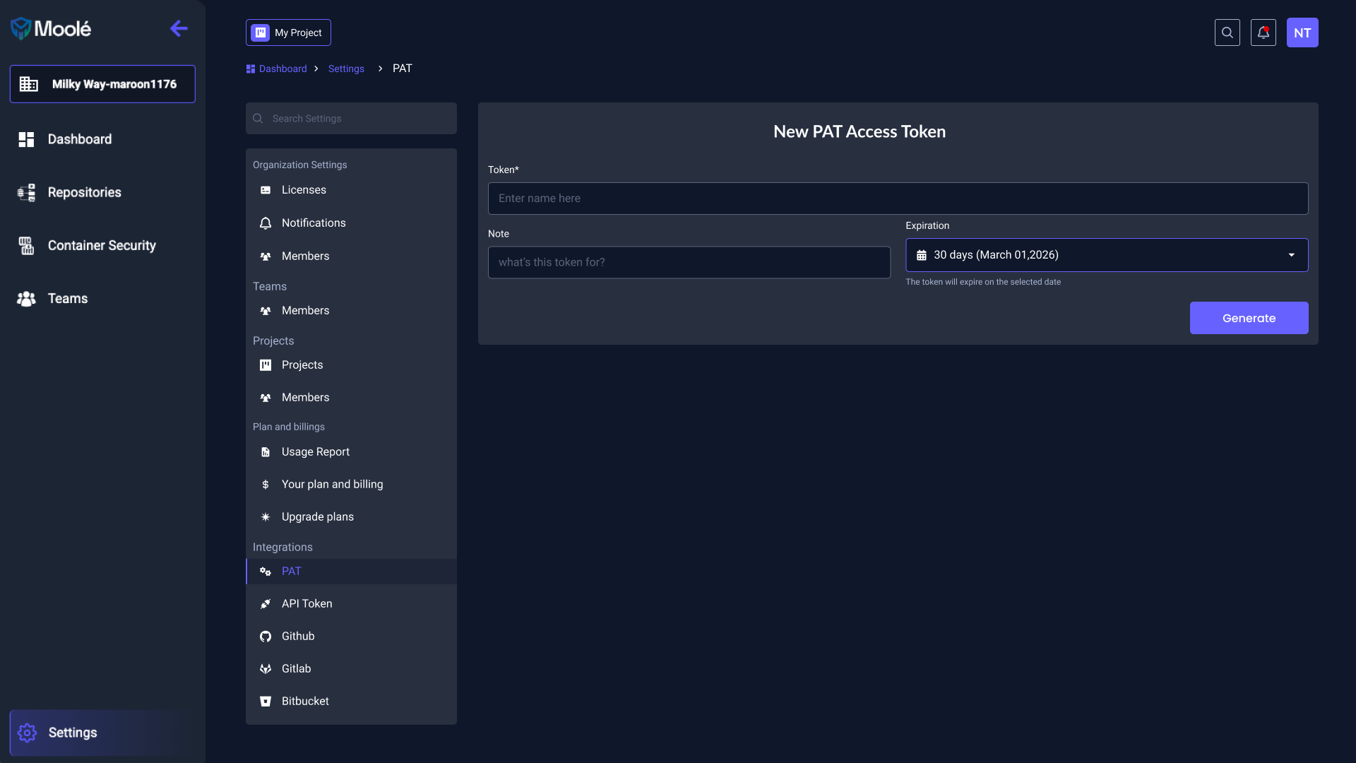 Moole Access Tokens